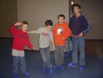 Luke La Tour, Nate La Tour, Matthew Alexander and Trig La Tour on Ice Skates